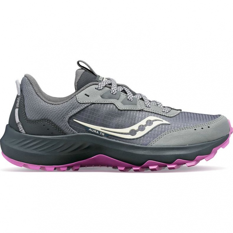 Grey Women\'s Saucony Aura TR Trail Running Shoes | SG-QKPNM