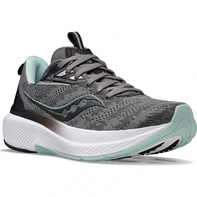 Grey Women's Saucony Echelon 9 Running Shoes | SINGAPORE-FOMCP