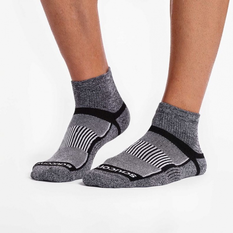 Grey Women's Saucony Inferno Quarter 3-Pack Socks | SG-ARWVL