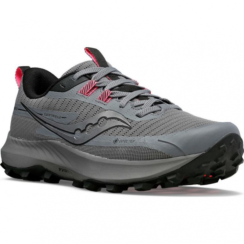 Grey Women's Saucony Peregrine 13 GTX Trail Running Shoes | SINGAPORE-ZNWSO