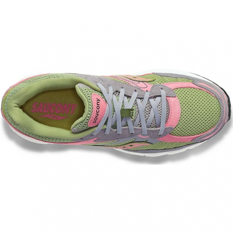 Grey / Green / Pink Men's Saucony ProGrid Omni 9 Premium Sneakers | SINGAPORE-ECVNA