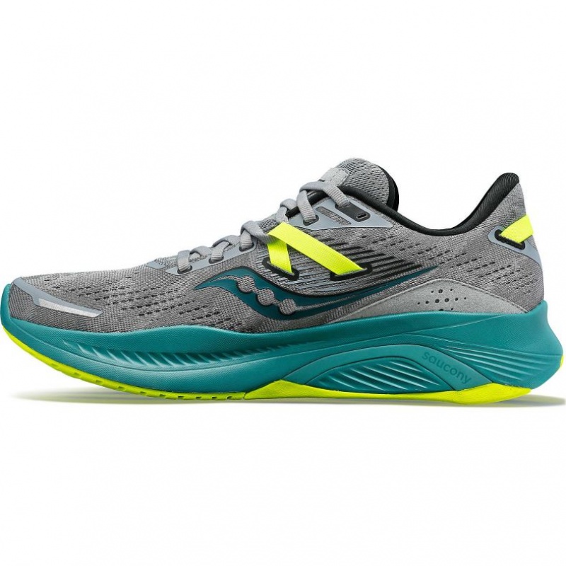 Grey / Turquoise Men's Saucony Guide 16 Running Shoes | SINGAPORE-AKYRZ