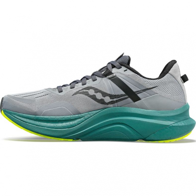 Grey / Turquoise Men's Saucony Tempus Wide Running Shoes | SINGAPORE-IUAXY