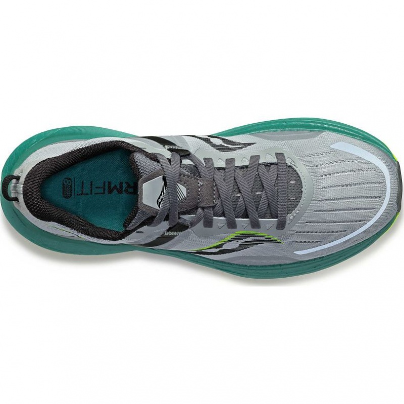 Grey / Turquoise Men's Saucony Tempus Wide Running Shoes | SINGAPORE-IUAXY