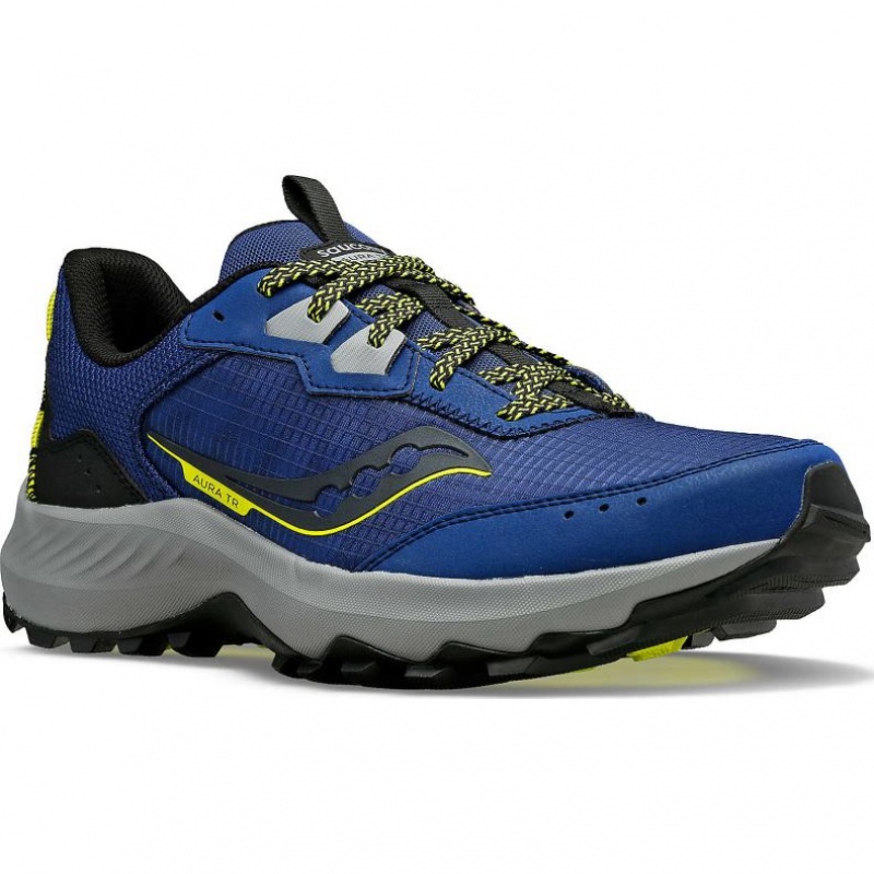 Indigo Men's Saucony Aura TR Trail Running Shoes | SINGAPORE-UYSEJ