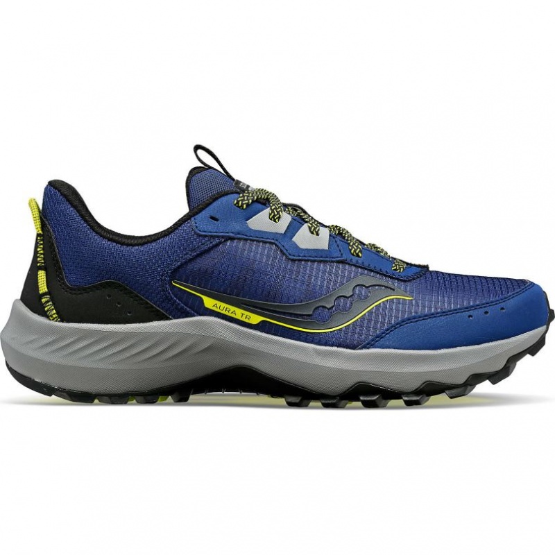 Indigo Men\'s Saucony Aura TR Trail Running Shoes | SINGAPORE-UYSEJ