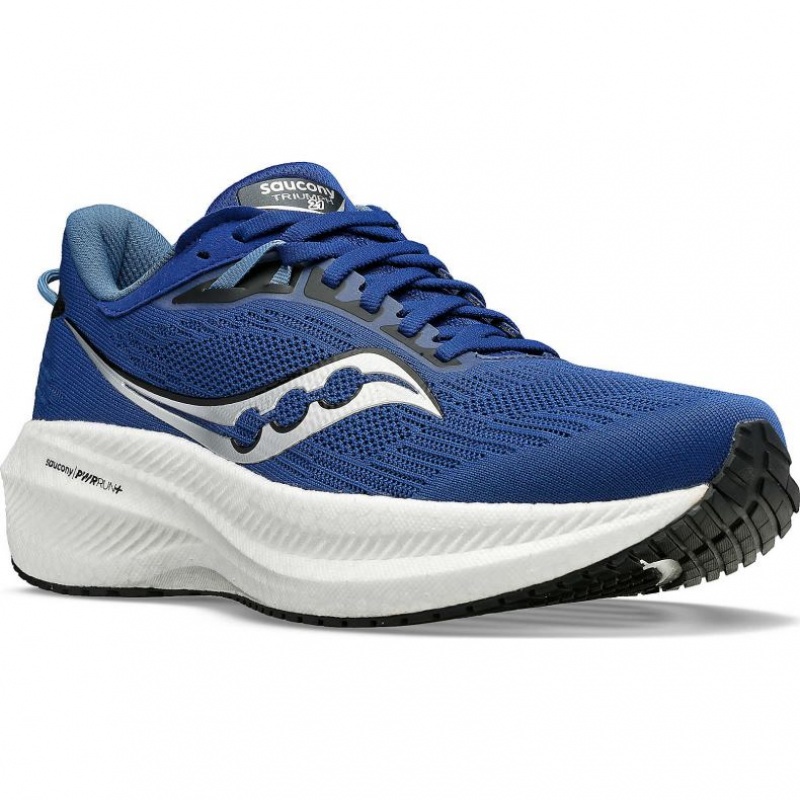 Indigo Men's Saucony Triumph 21 Running Shoes | SG-WNKIX