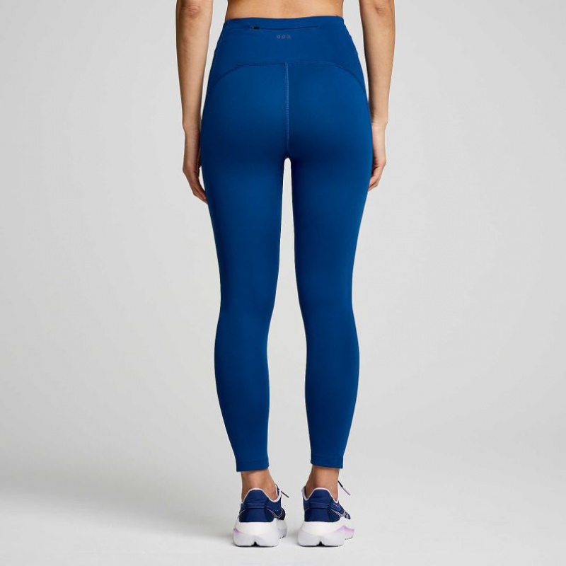 Indigo Women's Saucony Fortify Crop Tight | SG-GQXNI