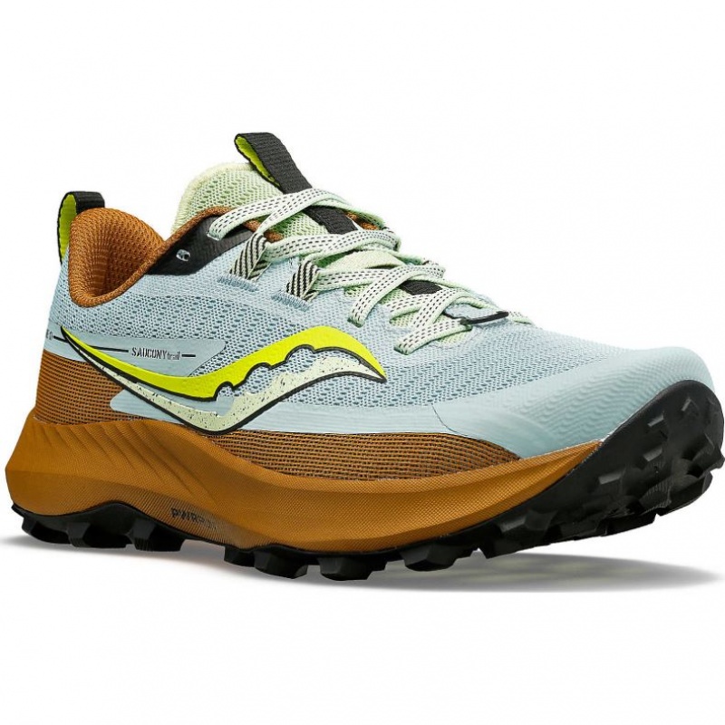 Light Blue / Brown Women's Saucony Peregrine 13 Trail Running Shoes | SG-JXFNY