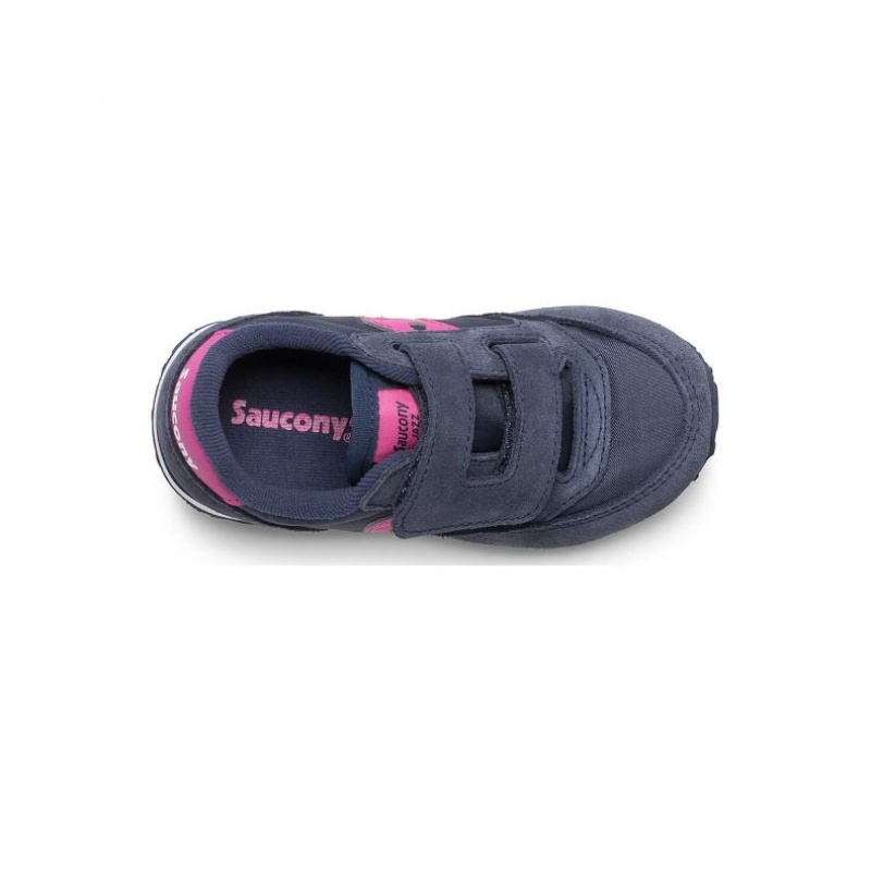 Navy Big Kids' Saucony Jazz Hook & Loop Sneakers | SINGAPORE-ELUNF