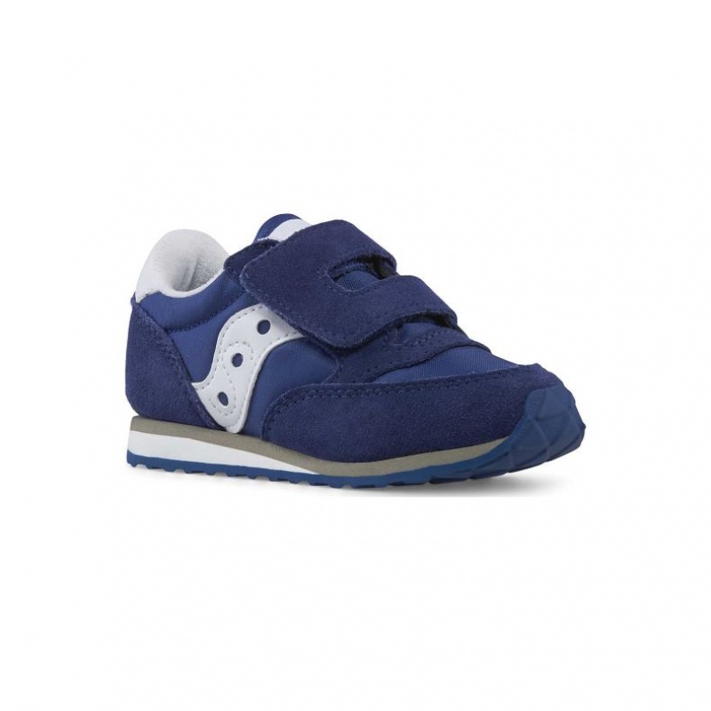 Navy Big Kids' Saucony Jazz Hook & Loop Sneakers | SG-KUNIV