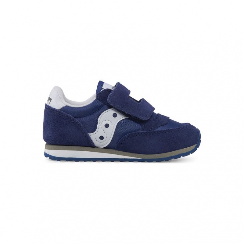 Navy Big Kids\' Saucony Jazz Hook & Loop Sneakers | SG-KUNIV