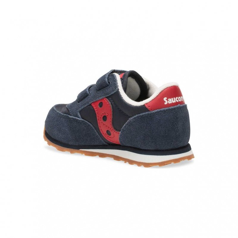 Navy Little Kids' Saucony Baby Jazz Hook & Loop Sneakers | SINGAPORE-JKBRZ