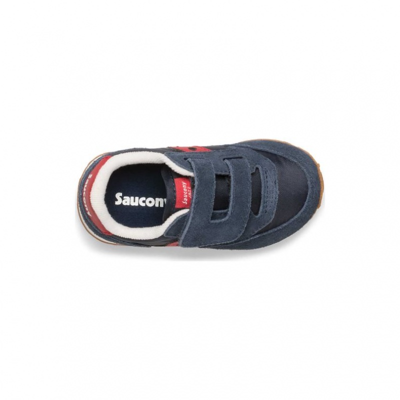 Navy Little Kids' Saucony Baby Jazz Hook & Loop Sneakers | SINGAPORE-JKBRZ