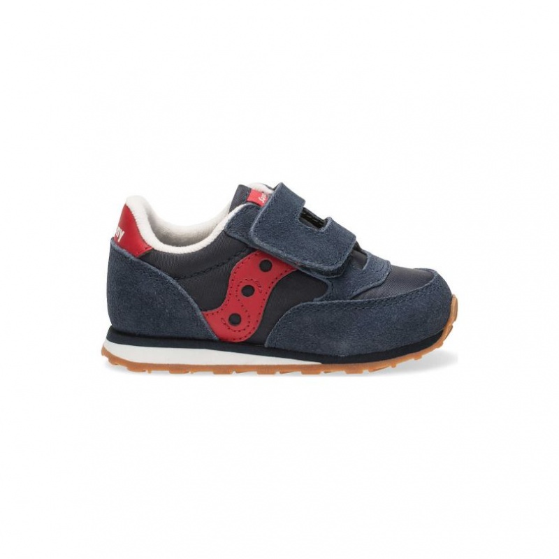 Navy Little Kids\' Saucony Baby Jazz Hook & Loop Sneakers | SINGAPORE-JKBRZ