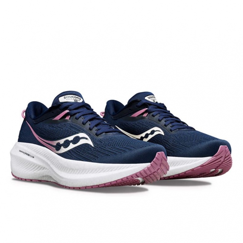 Navy Women's Saucony Triumph 21 Running Shoes | SINGAPORE-HOSGQ