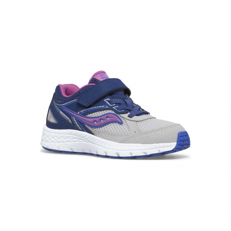 Navy / Grey Big Kids' Saucony Cohesion 14 A/C Sneakers | SG-XPKBI