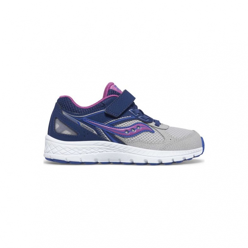 Navy / Grey Big Kids\' Saucony Cohesion 14 A/C Sneakers | SG-XPKBI