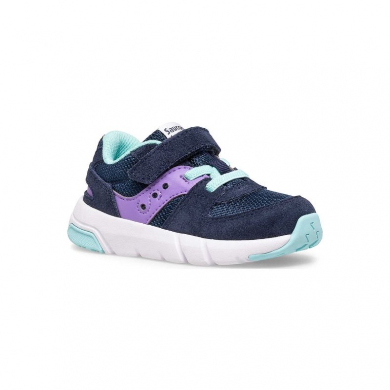 Navy / Purple Little Kids' Saucony Jazz Lite 2.0 Sneakers | SINGAPORE-OESCP