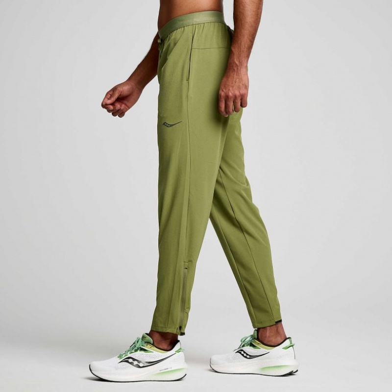 Olive Men's Saucony Boston Woven Jogger | SG-KGTUF