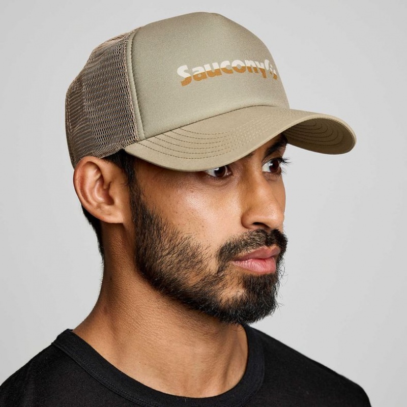 Olive Men\'s Saucony Foamie Trucker Hats | SG-TSHMY