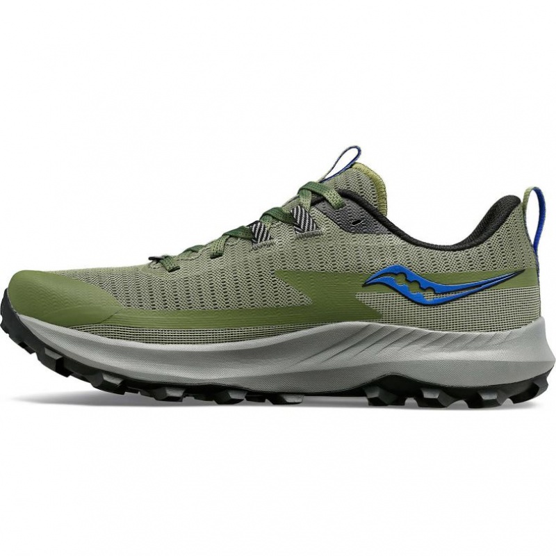 Olive Men's Saucony Peregrine 13 Trail Running Shoes | SG-GQUEJ