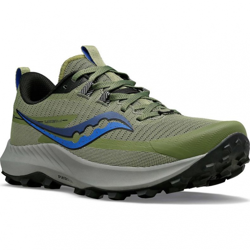 Olive Men's Saucony Peregrine 13 Trail Running Shoes | SG-GQUEJ