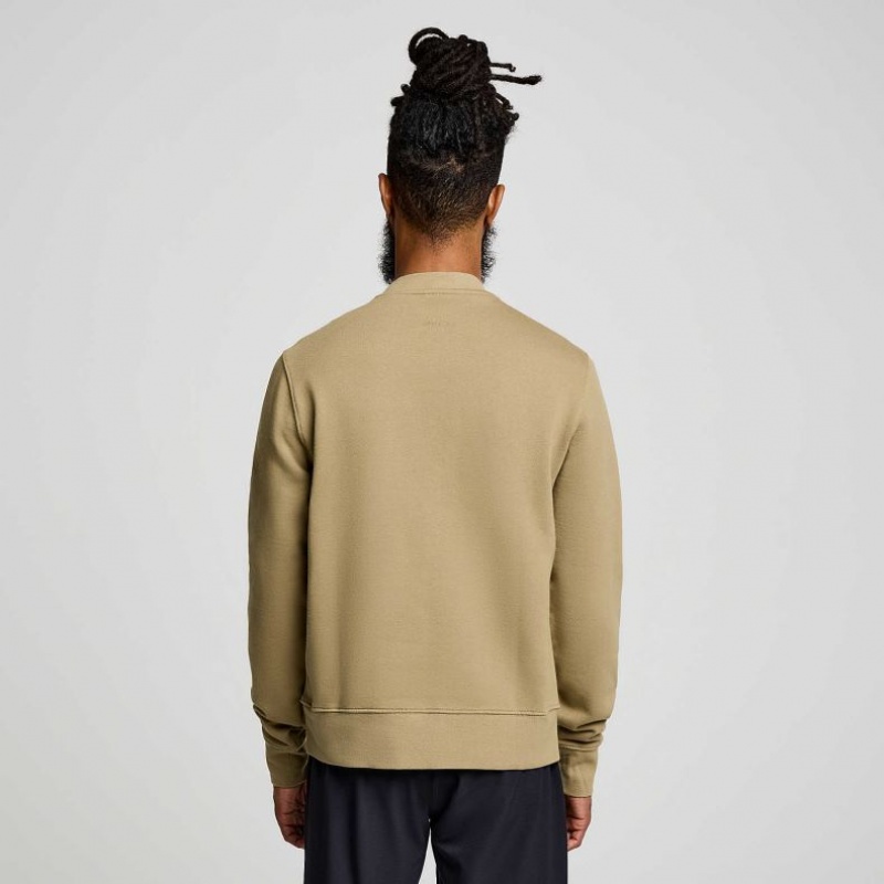 Olive Men's Saucony Recovery Crew Sweatshirt | SG-UNLXW