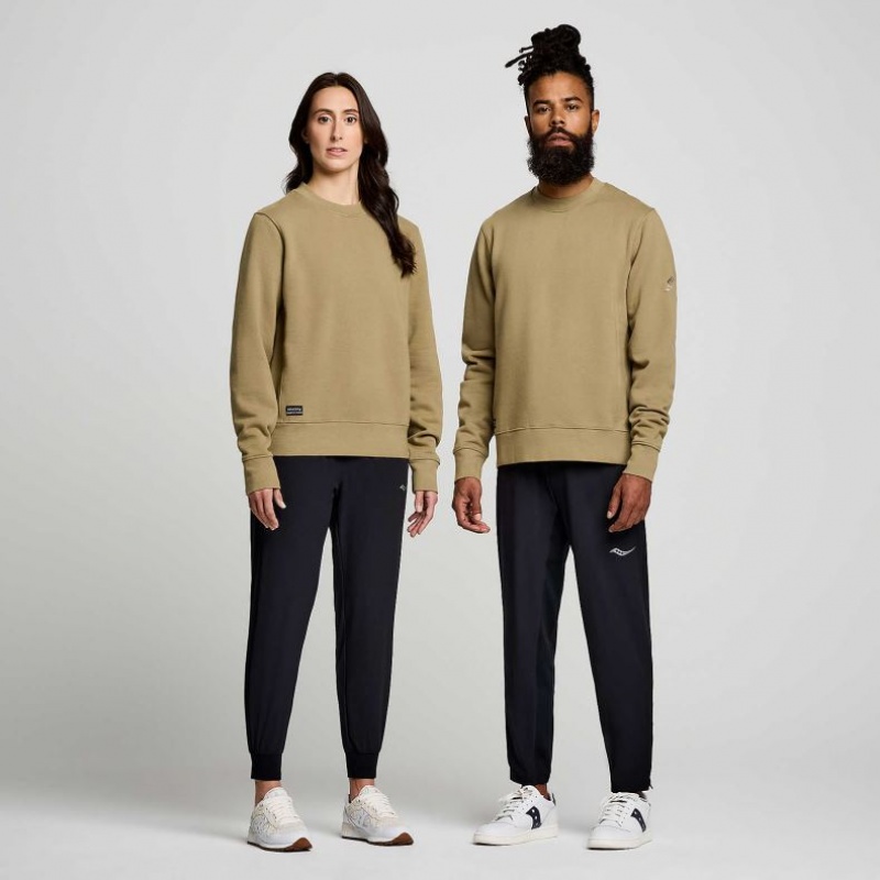 Olive Men's Saucony Recovery Crew Sweatshirt | SG-UNLXW