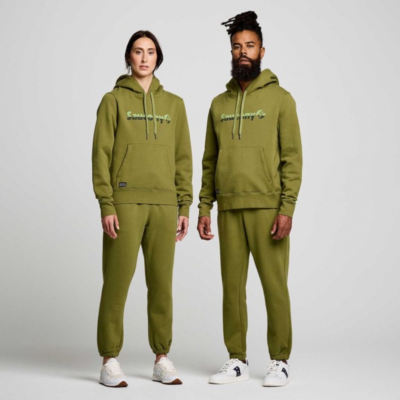 Olive Men's Saucony Recovery Hoodie | SINGAPORE-HSWEQ