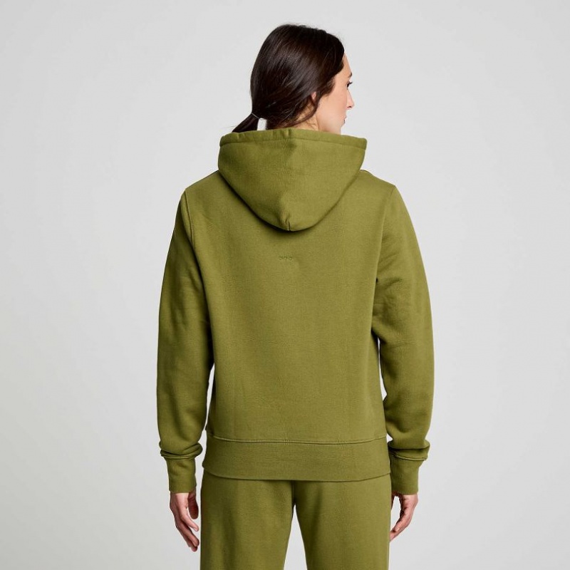 Olive Women's Saucony Recovery Hoodie | SINGAPORE-ECVJK