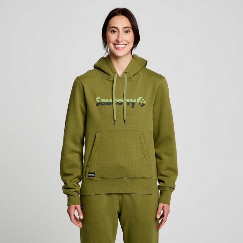 Olive Women\'s Saucony Recovery Hoodie | SINGAPORE-ECVJK