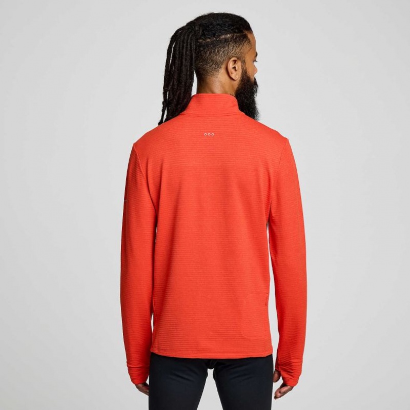 Orange Men's Saucony Triumph 3D 1/2 Zip Sweatshirt | SG-SAWIY