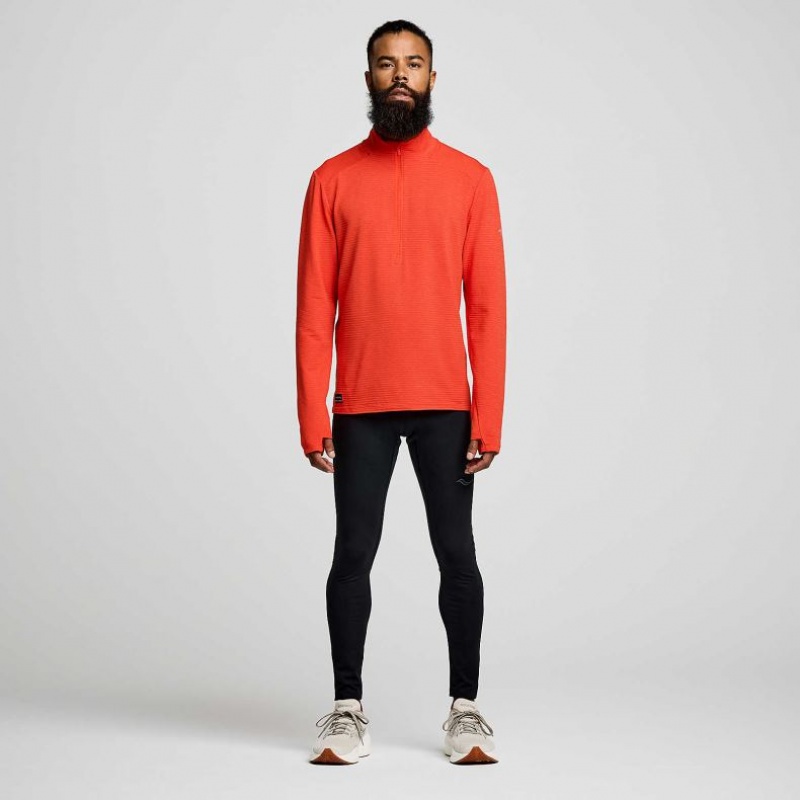 Orange Men's Saucony Triumph 3D 1/2 Zip Sweatshirt | SG-SAWIY