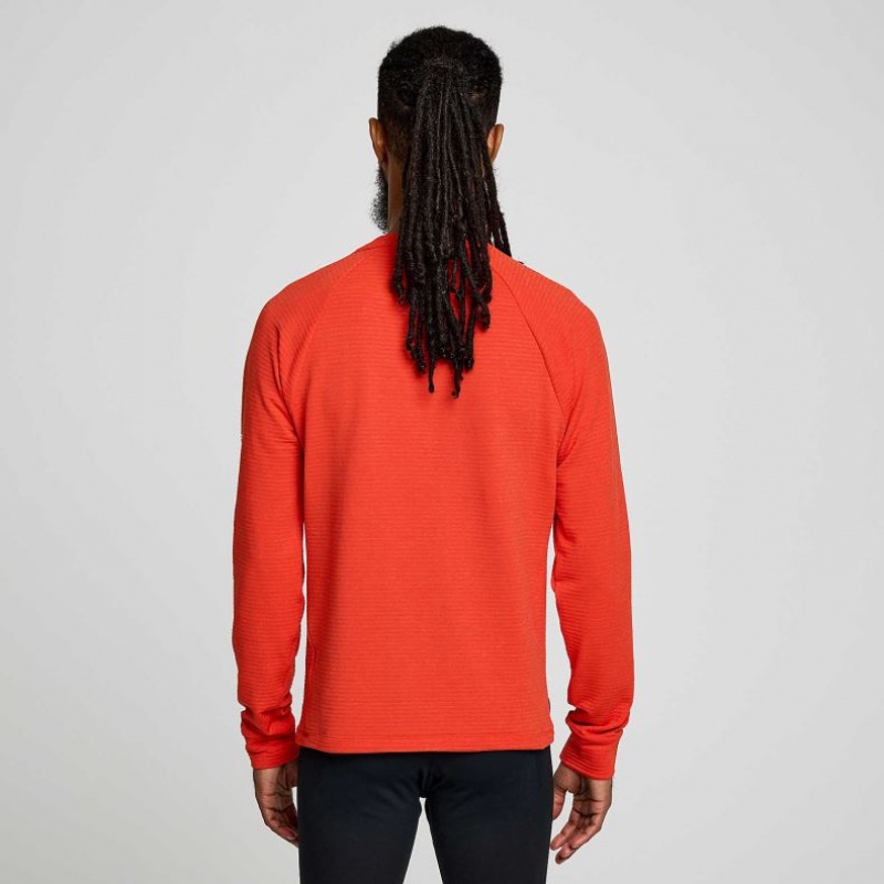 Orange Men's Saucony Triumph 3D Crew Sweatshirt | SINGAPORE-NSIOQ