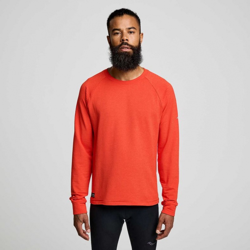 Orange Men\'s Saucony Triumph 3D Crew Sweatshirt | SINGAPORE-NSIOQ