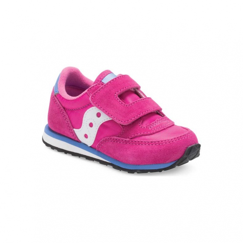 Pink Big Kids' Saucony Jazz Hook & Loop Sneakers | SG-IJNYW