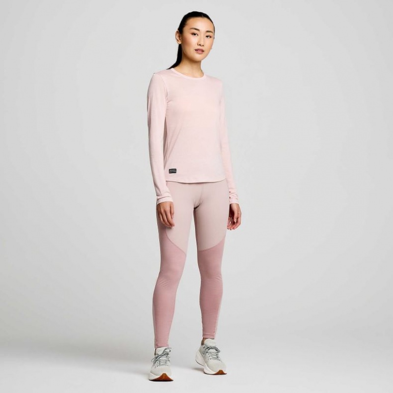 Pink Women's Saucony Peregrine Merino Long Sleeve T-Shirt | SG-UGOKL