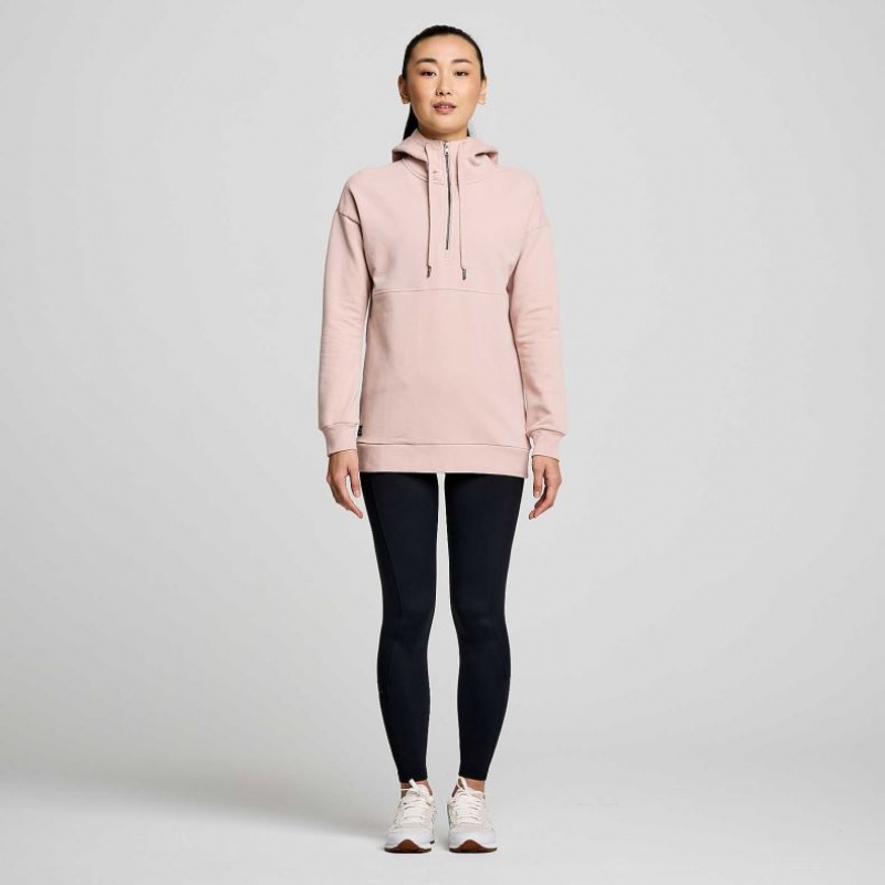 Pink Women's Saucony Recovery Zip Tunic Hoodie | SINGAPORE-RBJMY