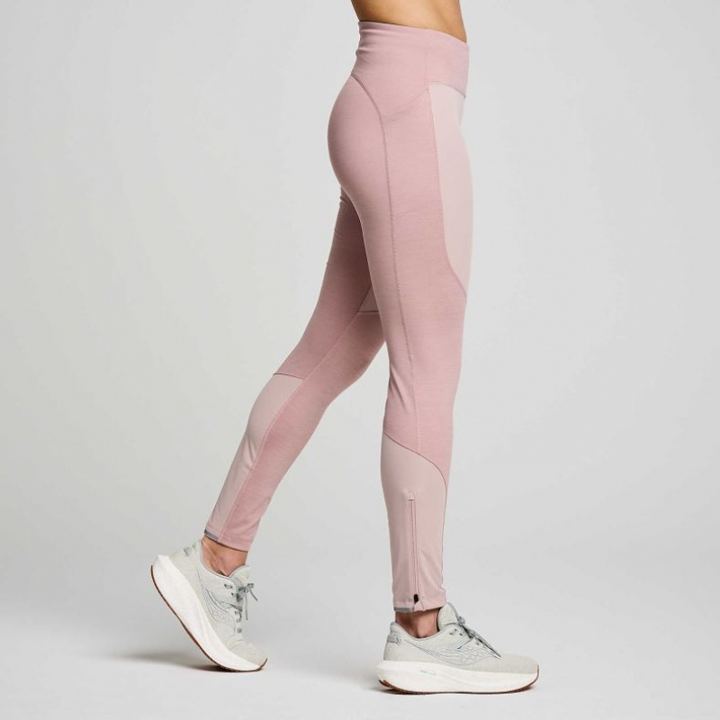 Pink Women's Saucony Runshield Tight | SG-CMRWB