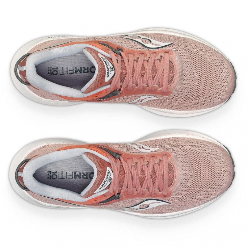 Pink Women's Saucony Triumph 21 Wide Running Shoes | SINGAPORE-KGWHC