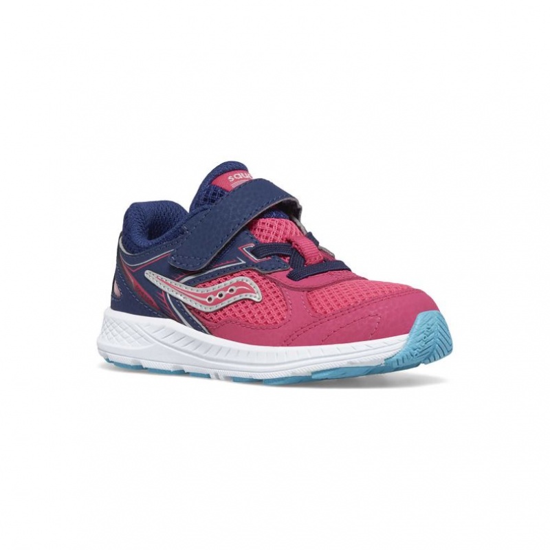 Pink / Navy Little Kids' Saucony Cohesion 14 A/C Jr. Sneakers | SG-SFZXC