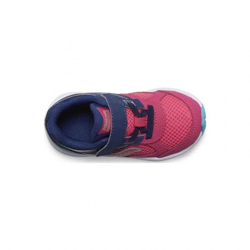 Pink / Navy Little Kids' Saucony Cohesion 14 A/C Jr. Sneakers | SG-SFZXC