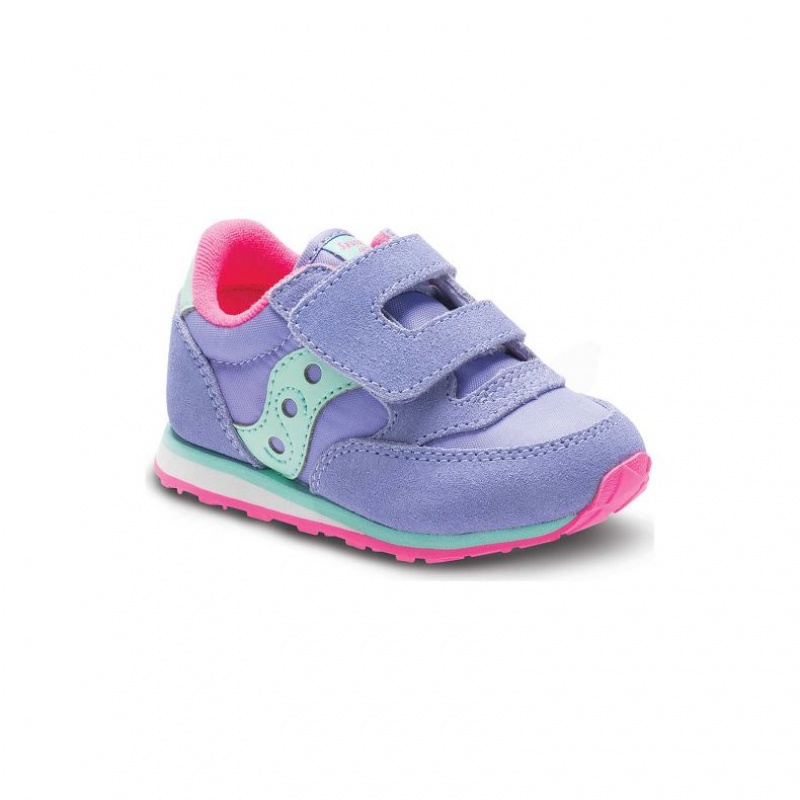 Purple Big Kids' Saucony Jazz Hook & Loop Sneakers | SG-PCRQY