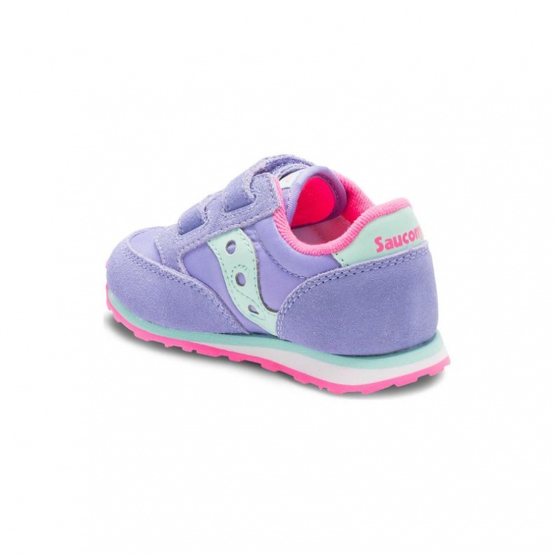 Purple Big Kids' Saucony Jazz Hook & Loop Sneakers | SG-PCRQY