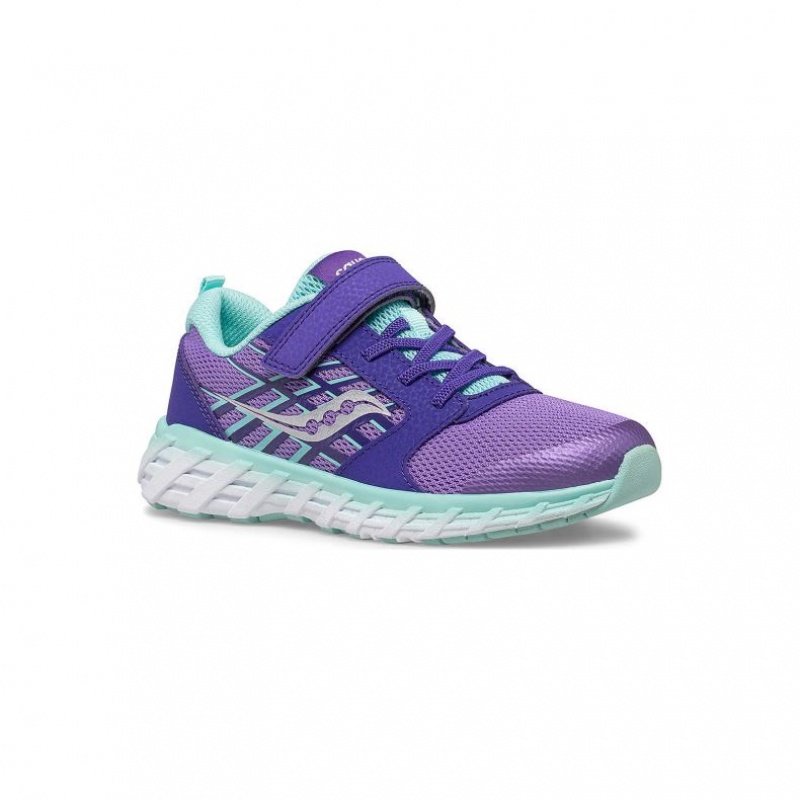 Purple Big Kids' Saucony Wind 2.0 A/C Sneakers | SG-URKLT