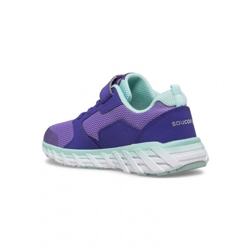 Purple Big Kids' Saucony Wind 2.0 A/C Sneakers | SG-URKLT