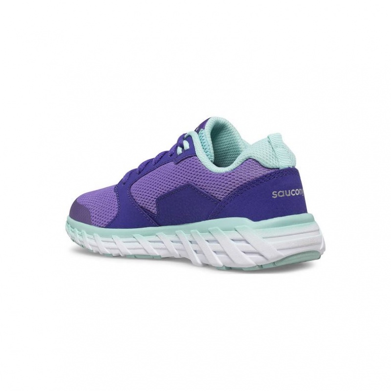 Purple Big Kids' Saucony Wind 2.0 Lace Sneakers | SINGAPORE-LGXOM