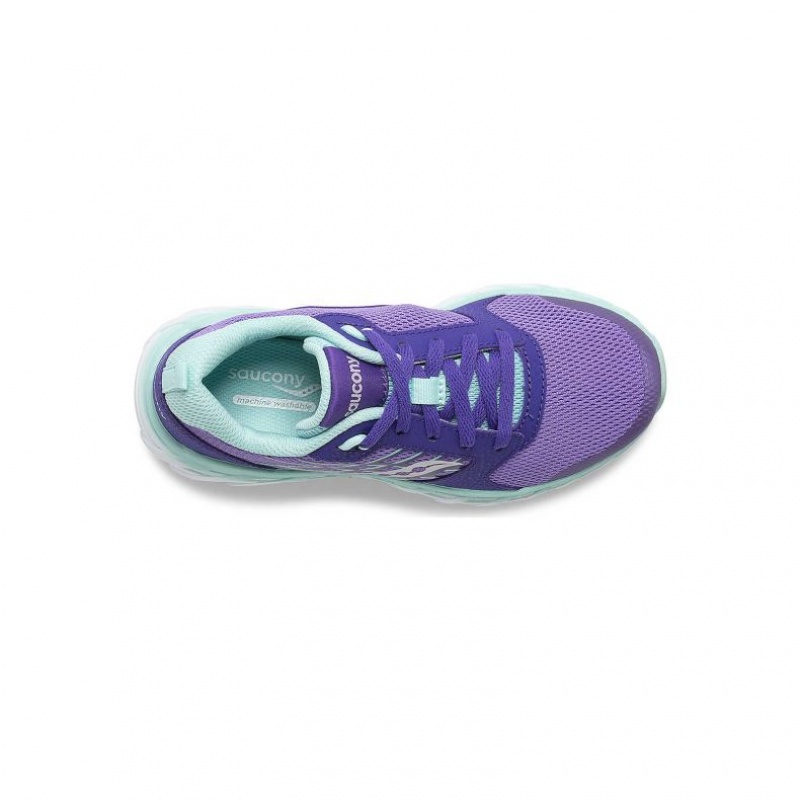 Purple Big Kids' Saucony Wind 2.0 Lace Sneakers | SINGAPORE-LGXOM