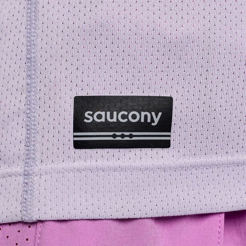 Purple Women's Saucony Stopwatch Graphic Short Sleeve T-Shirt | SINGAPORE-BHXOS